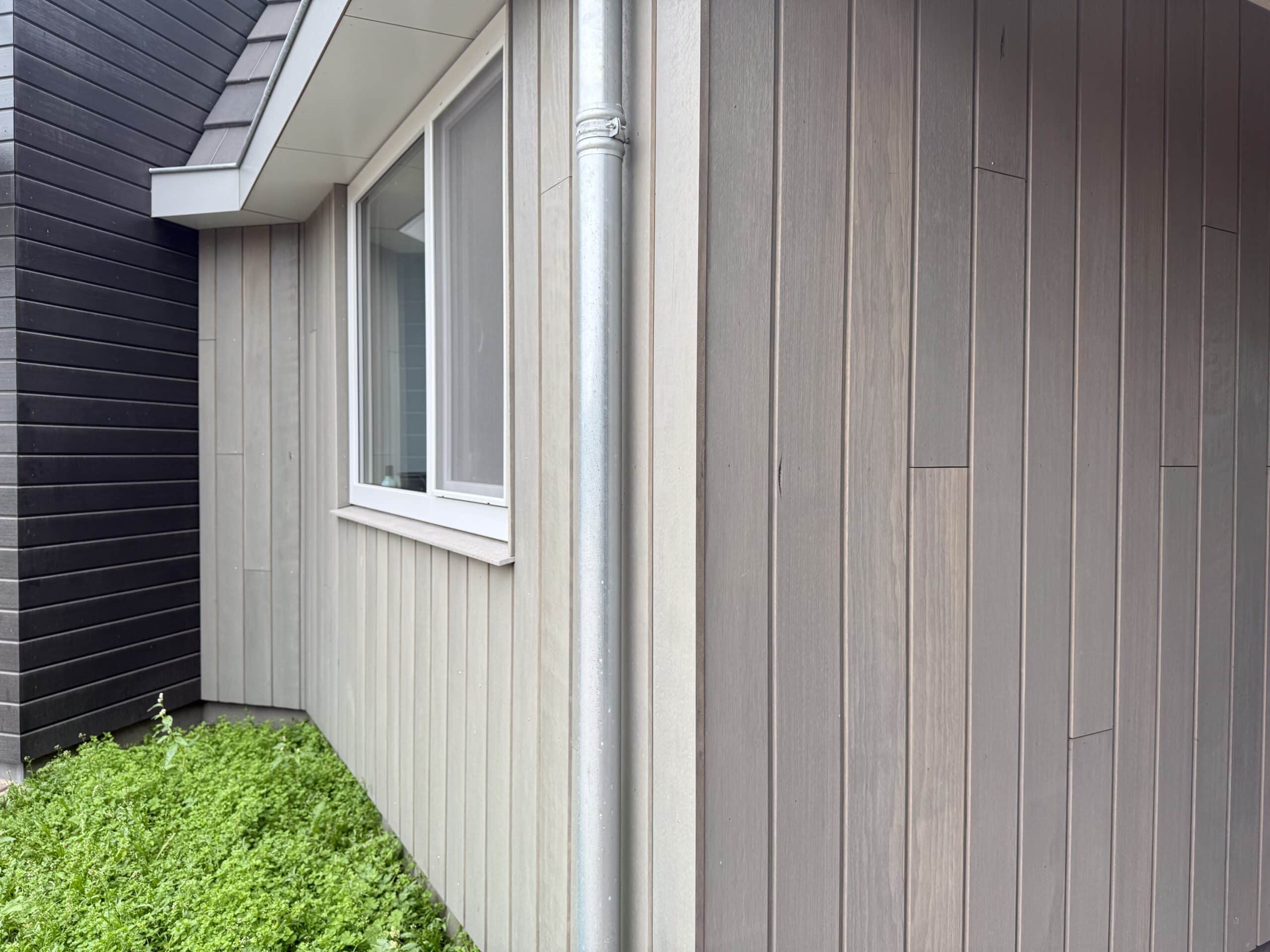 Three residential homes in Epe clad with treated Thermo Fraké